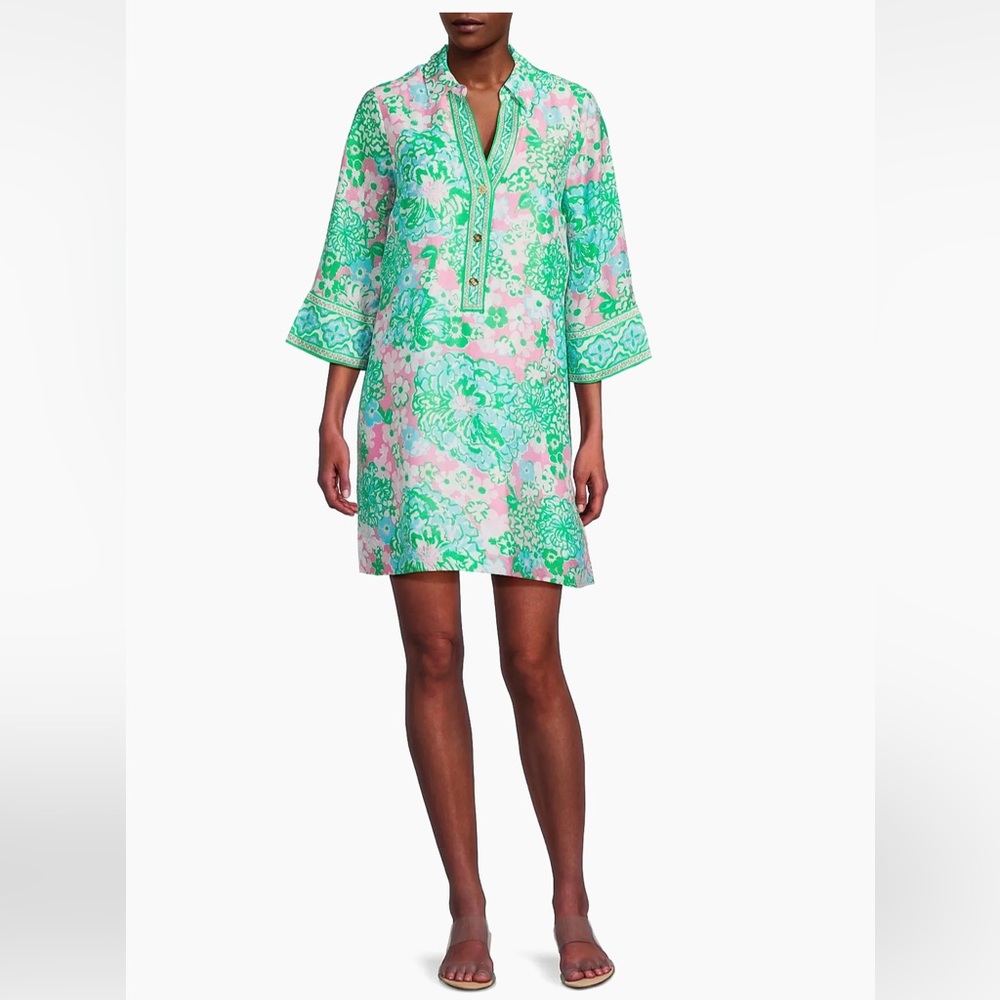 Lilly Pulitzer Daphnie Tunic Dress in Plumes in Bloom Engine
NWT size 10